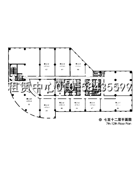 联合大厦标准层平面图